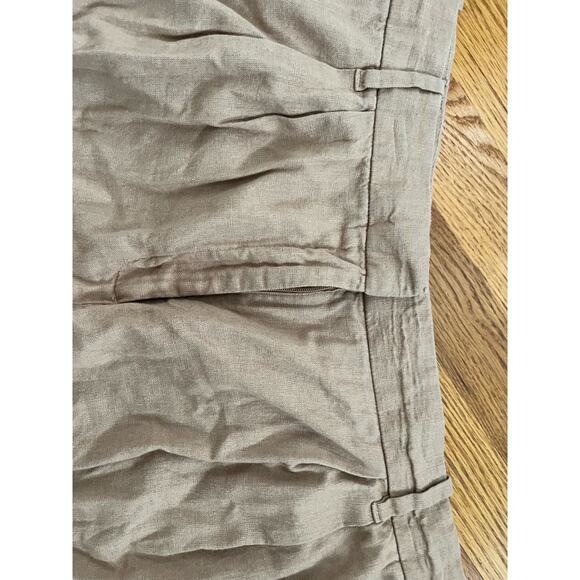 Vintage Abercrombie & Fitch linen blend high rise pleated  wide leg pants XL tan - Picture 6 of 6